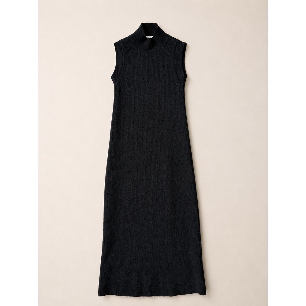Babaton Aritzia Sleeveless Mock Neck Sweater Dress Black 2XS Rib Knit Minimalist